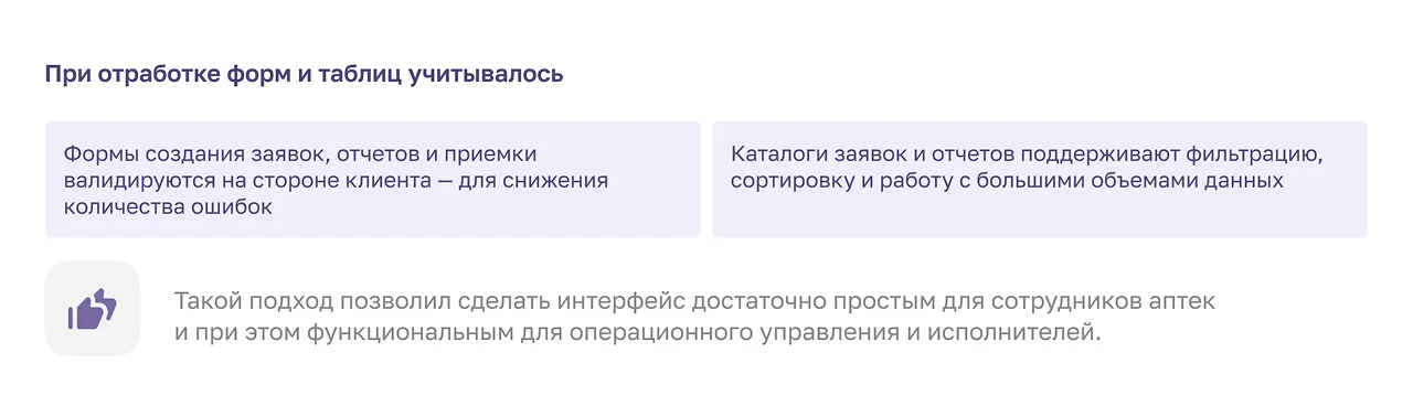 Интерфейс форм и таблиц системы управления заявками