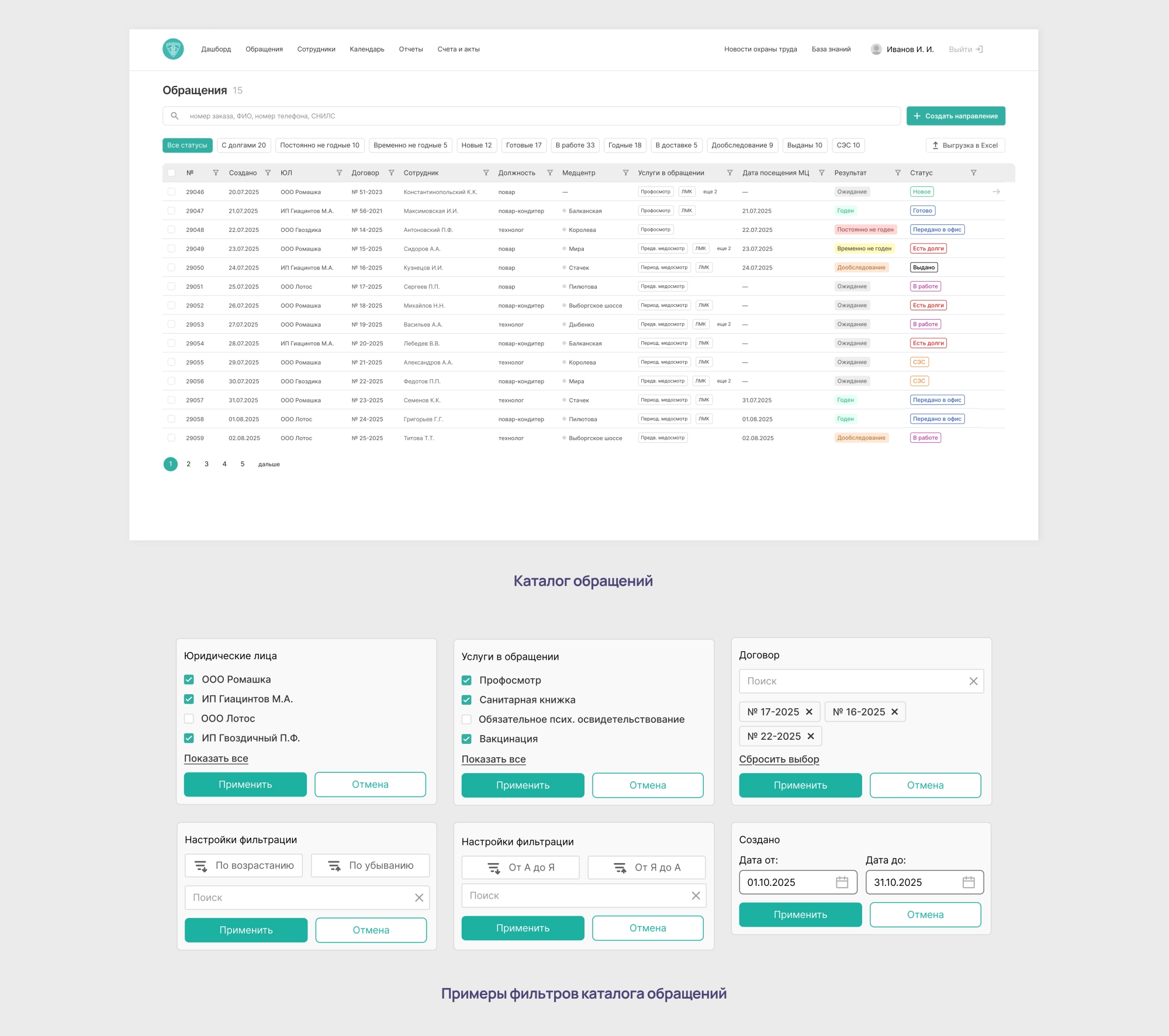 личный кабинет сети медицинских центров