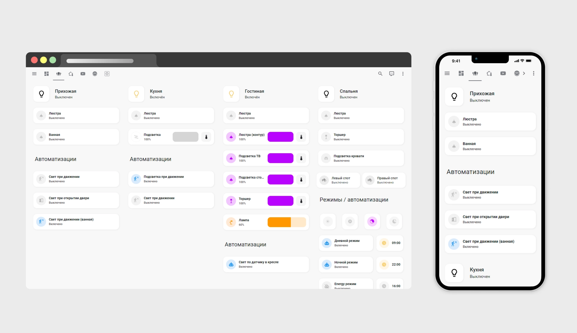 Сценарии и интерфейс управления освещением в умном доме Сценарии и интерфейс управления освещением в умном доме