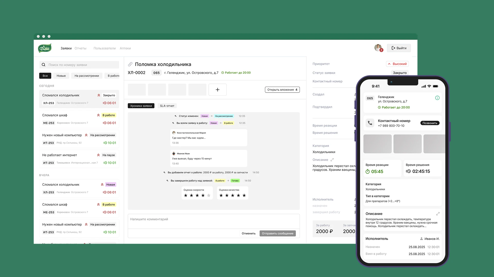 Система управления заявками на ремонт и обслуживание для сети аптек Лаки Фарма Система управления заявками на ремонт и обслуживание для сети аптек Лаки Фарма